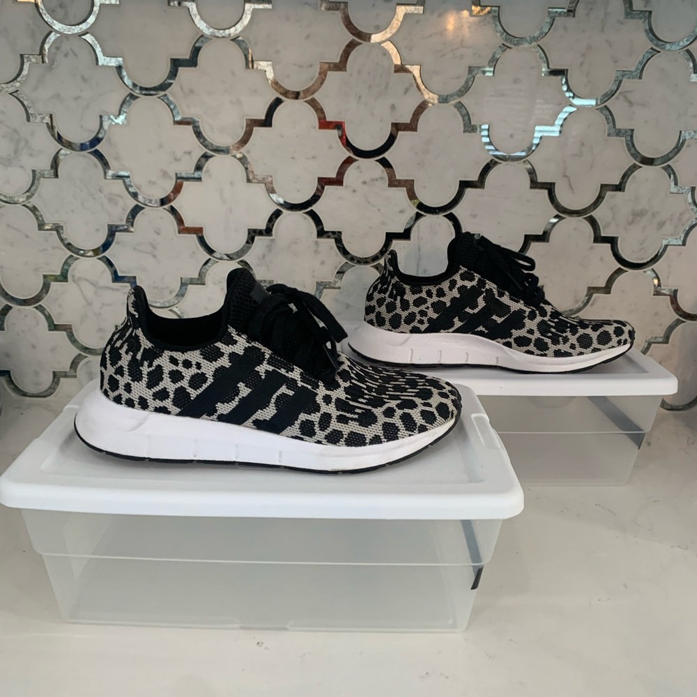 Adidas swift run sneakers - animal print.     *LIKE NEW*